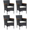 Image de vidaXL - Tuinstoelen - 4 - st - poly - rattan - zwart