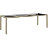 Image de vidaXL - Tuintafel - met - glazen - blad - poly - rattan - beige
