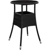 Image de vidaXL - Tuintafel - Ø60x75 - cm - gehard - glas - en - poly - rattan - zwart