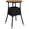 Image de vidaXL - Tuintafel - Ø60x75 - cm - acaciahout - en - poly - rattan - zwart