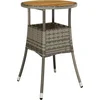 Image de vidaXL - Tuintafel - Ø60x75 - cm - acaciahout - en - poly - rattan - grijs