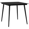 Image de vidaXL - Tuintafel - 80x80x74 - cm - staal - en - glas - zwart
