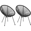 Image de vidaXL - Maanstoelen - 2 - st - rattan - zwart