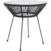 Image de vidaXL - Tuintafel - Ø70x74 - cm - rattan - en - glas - zwart