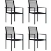 Image de vidaXL - Tuinstoelen - 4 - st - PVC-rattan - zwart