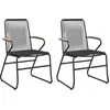 Image de vidaXL - Tuinstoelen - 2 - st - 58x59x85,5 - cm - PVC-rattan - zwart