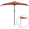 Image de vidaXL - Balkonparasol - half - met - aluminium - paal - 270x144x222 - cm - terracotta