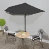 Image de vidaXL - Balkonparasol - half - met - aluminium - paal - 270x144x222 - cm - zwart