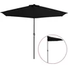 Image de vidaXL - Balkonparasol - half - met - aluminium - paal - 300x155x223 - cm - zwart