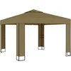 Image de vidaXL - Prieel - met - dubbel - dak - 180 - g/m² - 3x3x2,7 - m - taupe