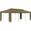 Image de vidaXL - Prieel - met - dubbel - dak - 180 - g/m² - 3x6 - m - taupe
