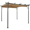 Image de vidaXL-Pergola-met-uittrekbaar-dak-180-g/m²-3x3-m-staal-taupe