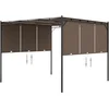 Image de vidaXL - Tuinprieel - met - zijgordijn - 3x3x2,25 - m - taupe