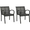 Image de vidaXL - Tuinstoelen - 2 - st - staal - en - HKC - zwart