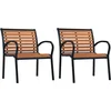 Image de vidaXL - Tuinstoelen - 2 - st - staal - en - HKC - zwart - en - bruin
