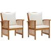 Image de vidaXL - Tuinstoelen - 2 - st - met - kussens - massief - acaciahout