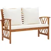 Image de vidaXL - Tuinbank - met - kussens - 119 - cm - massief - acaciahout