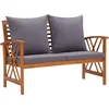 Image de vidaXL - Tuinbank - met - kussens - 119 - cm - massief - acaciahout