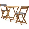 Image de vidaXL - 3-delige - Bistroset - inklapbaar - met - kussens - massief - acaciahout