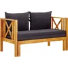 Image de vidaXL - Tuinbank - 2-zits - met - kussens - 122 - cm - massief - acaciahout