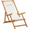 Image de vidaXL - Strandstoel - inklapbaar - massief - eucalyptushout - en - stof - crème