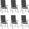 Image de vidaXL - Tuinstoelen - 6 - st - inklapbaar - textileen - zwart