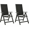 Image de vidaXL - Tuinstoelen - 2 - st - inklapbaar - textileen - aluminium - zwart
