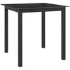 Image de vidaXL - Tuintafel - 80x80x74 - cm - aluminium - en - glas - zwart