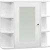 Image de vidaXL - Badkamerspiegelkast - 66x17x63 - cm - MDF - wit