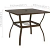 Image de vidaXL - Tuintafel - 81,5x81,5x72 - cm - staal - bruin