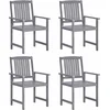 Image de vidaXL - Tuinstoelen - 4 - st - massief - acaciahout - grijs