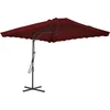 Image de vidaXL - Parasol - met - stalen - paal - 250x250x230 - cm - bordeauxrood