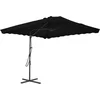 Image de vidaXL - Parasol - met - stalen - paal - 250x250x230 - cm - zwart