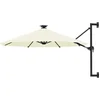 Image de vidaXL - Wandparasol - met - LED's - 300 - cm - zandkleurig