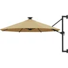 Image de vidaXL - Wandparasol - met - LED's - 300 - cm - taupe