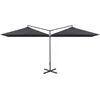 Image de vidaXL - Parasol - dubbel - met - stalen - paal - 600x300 - cm - antracietkleurig