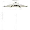 Image de vidaXL - Parasol - met - LED-verlichting - 200x211 - cm - aluminium - taupe