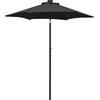 Image de vidaXL - Parasol - met - LED-verlichting - 200x211 - cm - aluminium - zwart