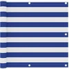Image de vidaXL - Balkonscherm - 90x500 - cm - oxford - stof - wit - en - blauw