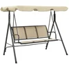 Image de vidaXL - Schommelbank - met - luifel - antraciet - en - zandkleurig
