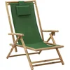 Image de vidaXL - Relaxstoel - verstelbaar - bamboe - en - stof - groen