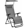 Image de vidaXL - Terrasstoel - inklapbaar - textileen - grijs