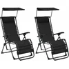 Image de vidaXL - Terrasstoelen - 2 - st - inklapbaar - textileen - zwart