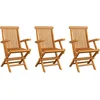 Image de vidaXL - Tuinstoelen - 3 - st - massief - teakhout