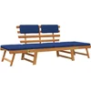 Image de vidaXL - Tuinbank - met - kussens - 2-in-1 - 190 - cm - massief - acaciahout