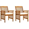 Image de vidaXL - Tuinstoelen - 2 - st - met - kussens - massief - acaciahout