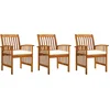 Image de vidaXL - Tuinstoelen - 3 - st - met - kussens - massief - acaciahout