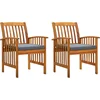 Image de vidaXL - Tuinstoelen - 2 - st - met - kussens - massief - acaciahout