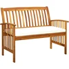 Image de vidaXL - Tuinbank - met - kussen - 119 - cm - massief - acaciahout