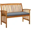 Image de vidaXL - Tuinbank - met - kussen - 119 - cm - massief - acaciahout